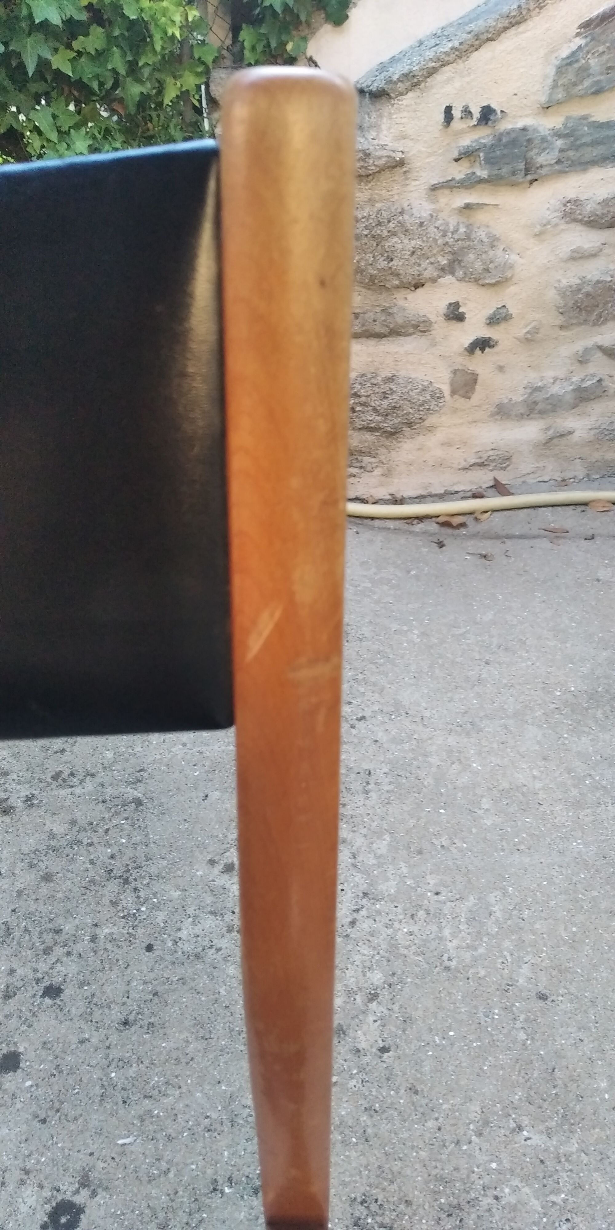 Pair of Scandinavian black skai chair 60's