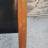 Pair of Scandinavian black skai chair 60's