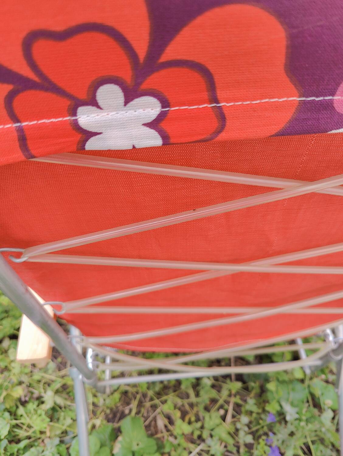 2 vintage floral deckchairs