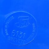 Round wall mirror syla blue frame in vintage plastic