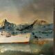 Oil on canvas Alain Chaussois (1950-2018) – Ocean liner Arcadia in the