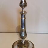 Silver metal candle holder