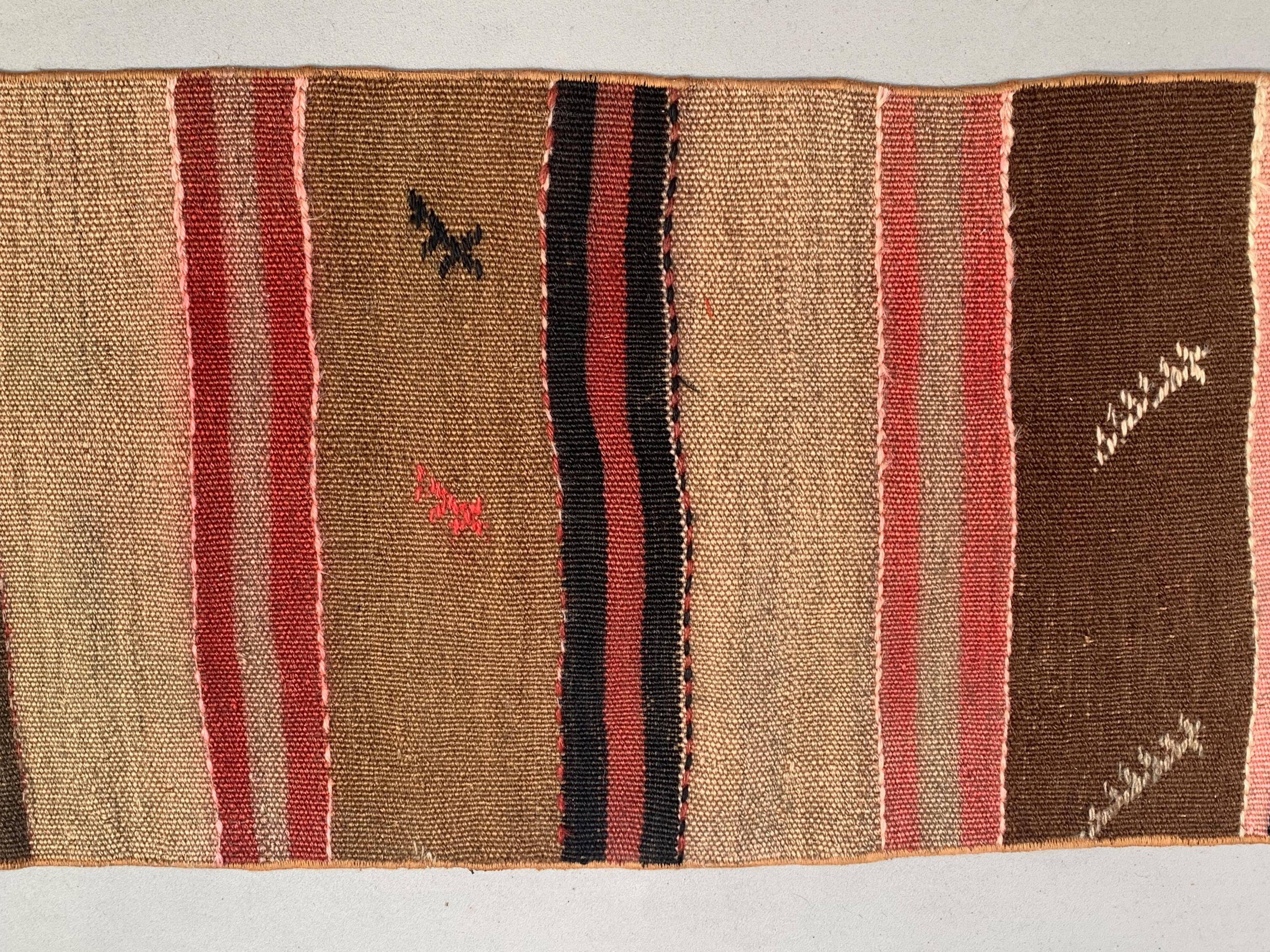 Old turkish narrow kilim runner 372x48 cm shabby chic, vintage kelim