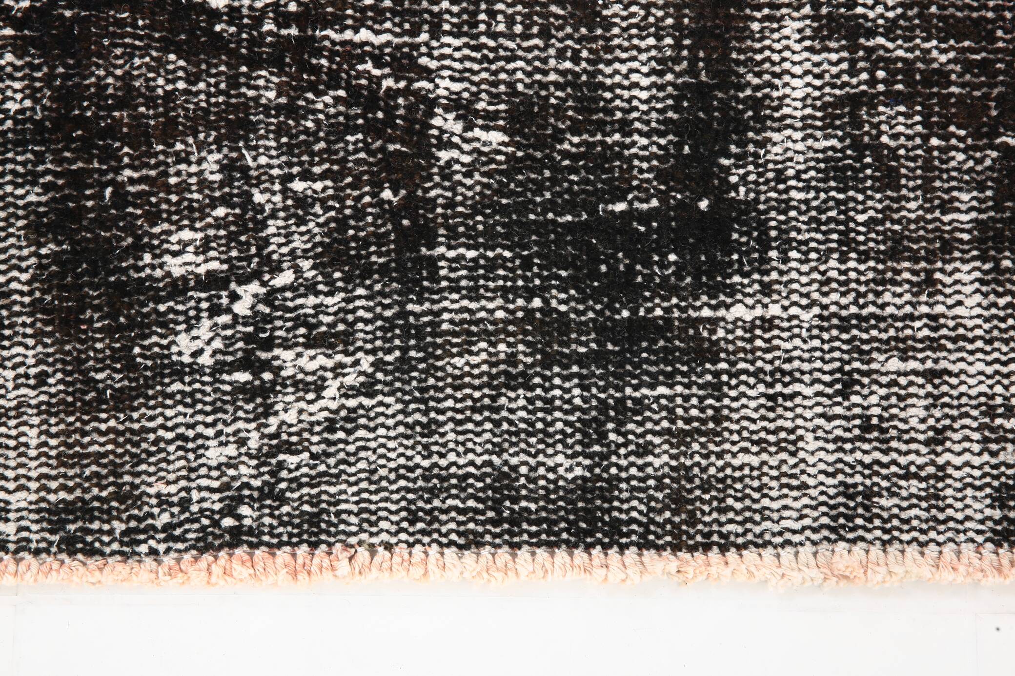 3x9 Shabby Chic Black Gray Turkish Runner Rug, 90x277Cm