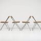 Vintage Plia Folding Chair in Vienna Straw by Giancarlo Piretti for Anonima Castelli, 1970s, Set of 5