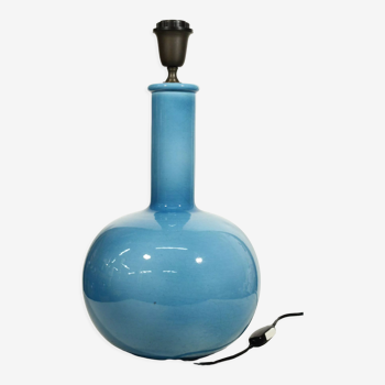 Pied de lampe en céramique bleu céruléen par Alvino Bagni, Italie 1960s