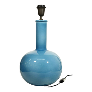 Pied de lampe en céramique bleu