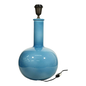 Pied de lampe en céramique bleu céruléen par Alvino Bagni, Italie 1960s