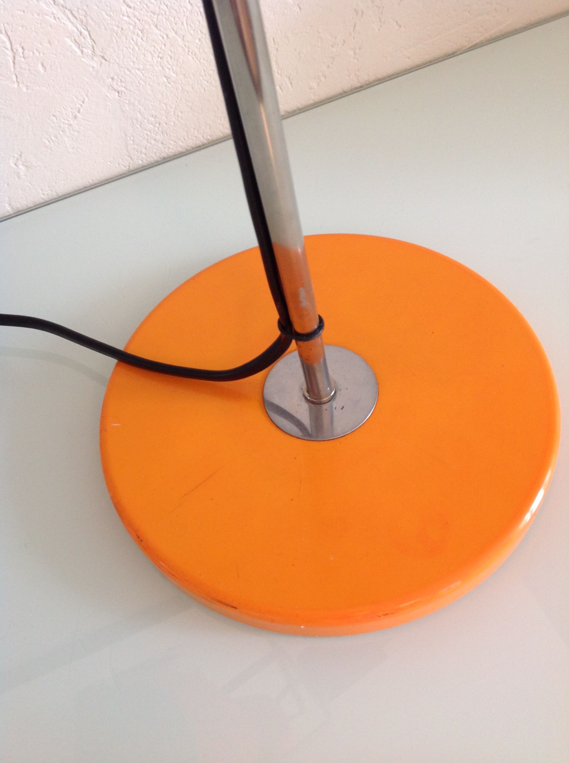 Sliding desk lamp orange vintage 70s