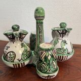 Punter cracked ceramic salt and pepper set, oil and vinegar set