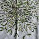 Hand-embroidered tablecloth on rectangular thread canvas
