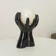 Vintage Italian ceramic and opaline lamp from the 80s