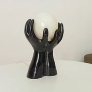 Vintage Italian ceramic and opaline lamp from the 80s