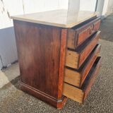 Napoleon III chest of drawers in mahogany and marble slab