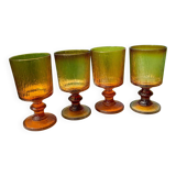 Verres à eau en verre ambré Cosec France 1970
