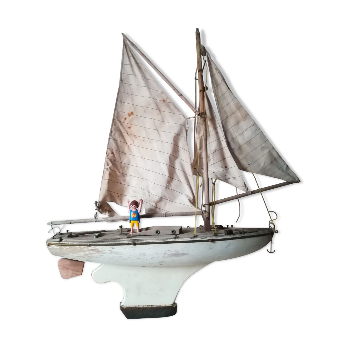 White pool sailboat