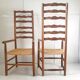 Pair of straw armchairs early twentieth vintage