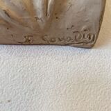 Head of jesus christ plaster sculpture signed courtin to hang