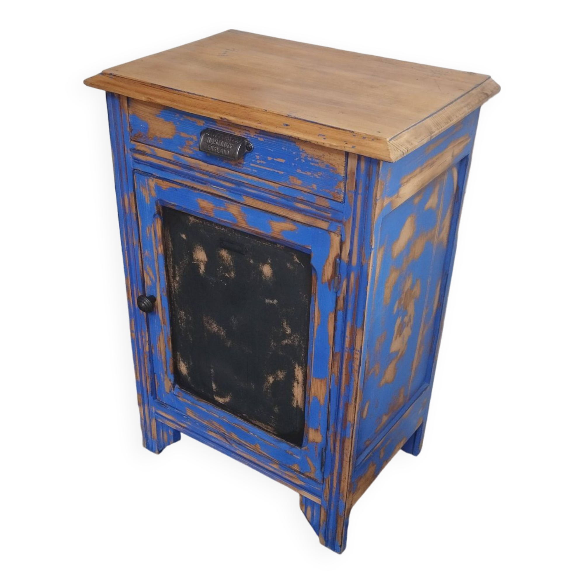 Vintage Jam Cupboard / Small Blue Workshop Cabinet