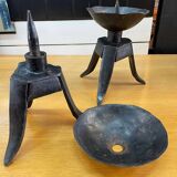 Pair of brutalist candlesticks