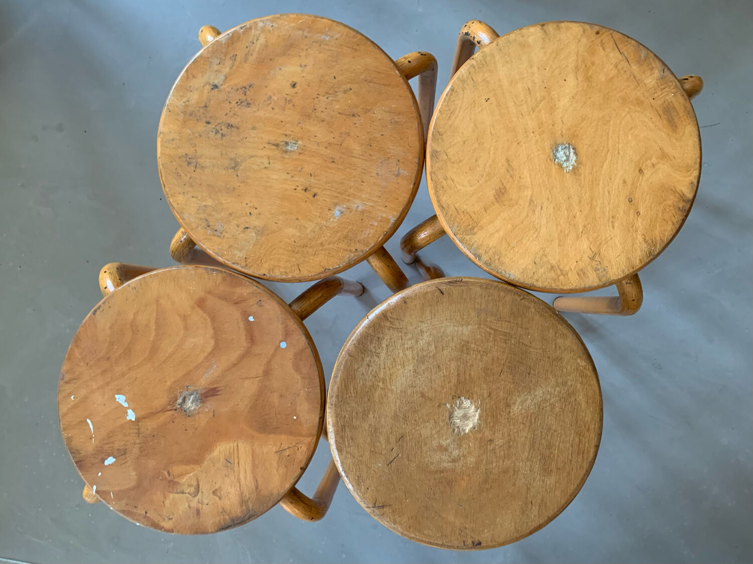 Set of 4 workshop stools