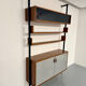 Wall shelf in wood, suspended furniture, French design from the 60s, vintage.