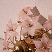 Plafonnier Murano fleurs rose, 1970