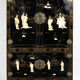 2 Cabinets chinois laqués noir, décor doré & incrustations de nacre
