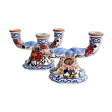 Two Gien candlesticks
