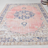 Navy blue vintage rug 317x220cm
