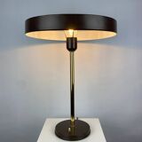 One of the four brown and gold Timor 69 table lamps by Louis Kalff for Philips 1970.