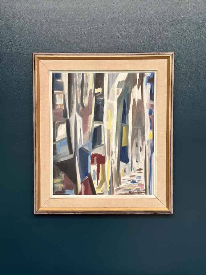 Huile sur toile suédoise – “Allée abstraite” par Kurt Persson