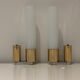 Paire d’appliques murales Egoluce vintage orientable en laiton et verre de Murano, Italie