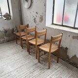 Set of 4 straw chairs circa Dordogne