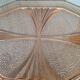 Plateau octogonal Art Deco en verre rose antique
