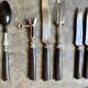 68-piece silver-plated and black ebony cutlery set with 4 velvet cases
