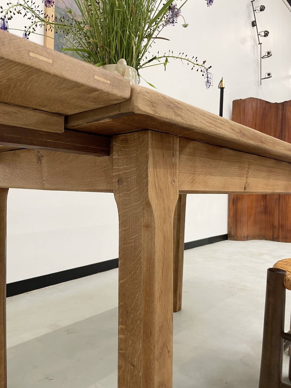 Oak farmhouse table 120cm + 200cm extensions