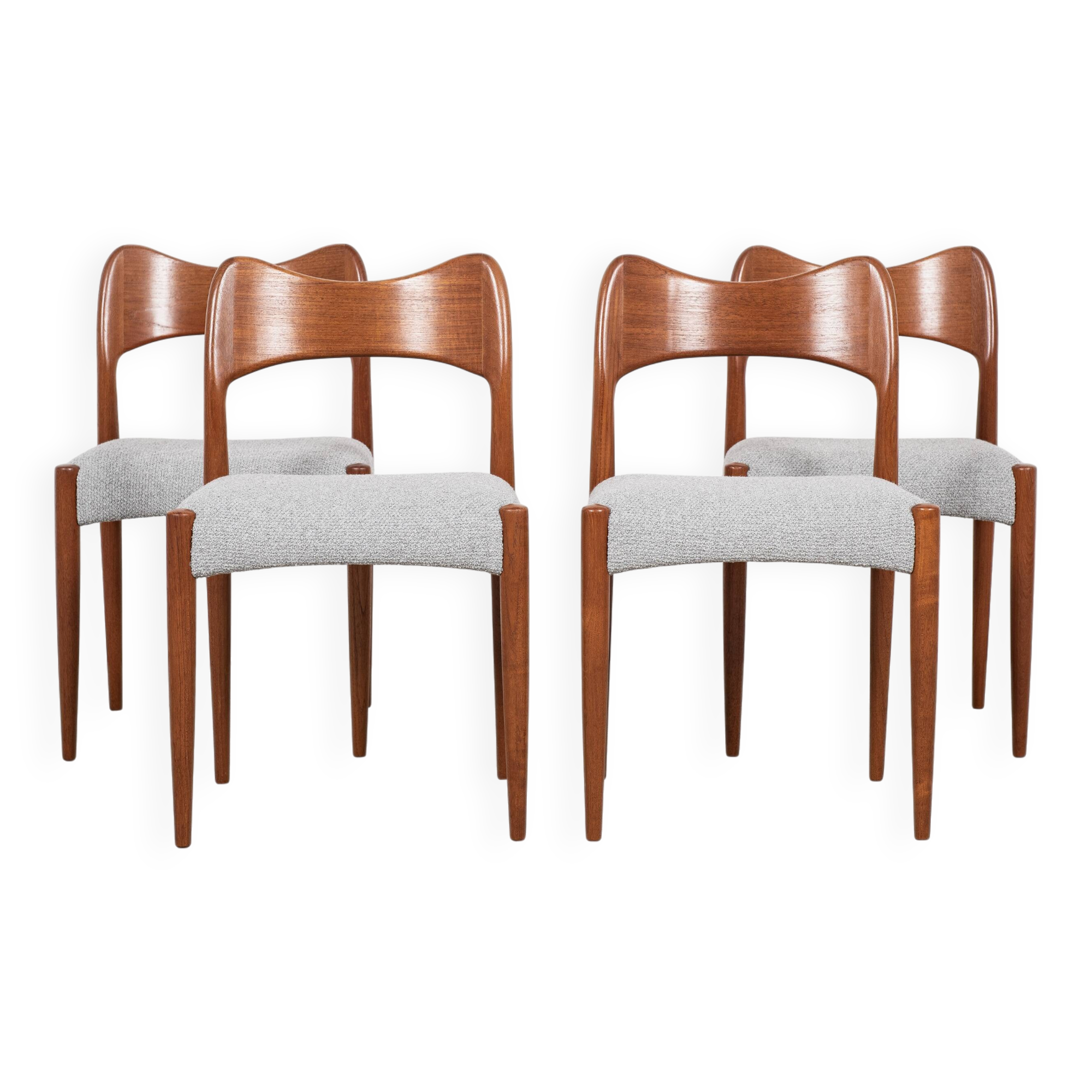 Midcentury set of 4 chairs in teak by Arne Hovmand Olsen for Mogens Kold