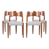 Midcentury set of 4 chairs in teak by Arne Hovmand Olsen for Mogens Kold