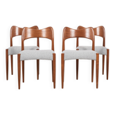 Midcentury set of 4 chairs in teak by Arne Hovmand Olsen for Mogens Kold