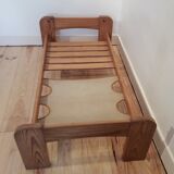 Table low pine and smoked glass