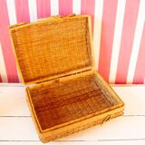 rectangular wicker suitcase