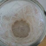 Bucket with cracked and bumpy glass ice