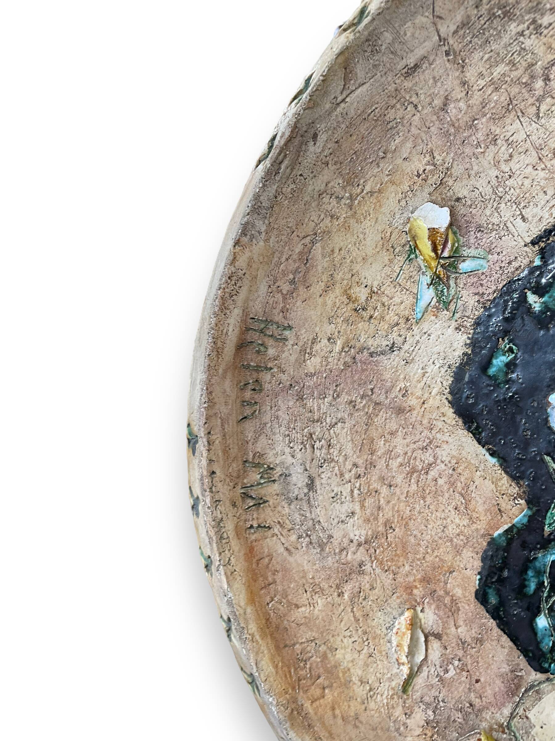 Helen Mai Important Dish In Terracotta And Glazed Porcelain Female Nude