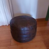 Leather patchwork pouf, vintage 70'S by Sede