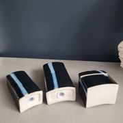 Vintage ceramic salt pepper mustard set