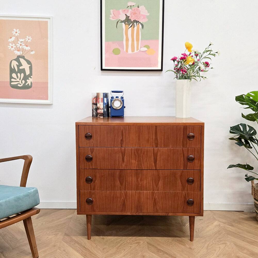 Vintage Scandinavian teak chest of drawers