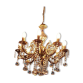 Brass chandelier with pendants
