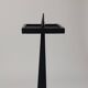 Vintage mid-century geometric brutalist floor candle holder.