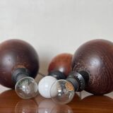 3 wooden ball lamp bases.
